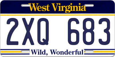 WV license plate 2XQ683