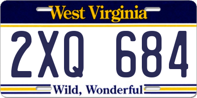 WV license plate 2XQ684