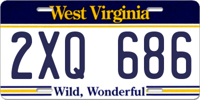 WV license plate 2XQ686