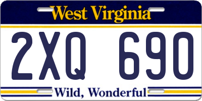 WV license plate 2XQ690
