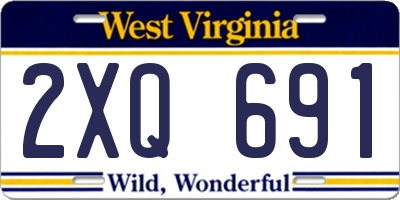 WV license plate 2XQ691