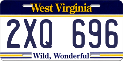 WV license plate 2XQ696