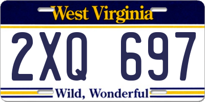 WV license plate 2XQ697