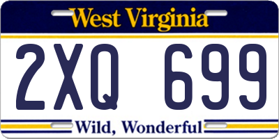 WV license plate 2XQ699
