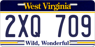 WV license plate 2XQ709