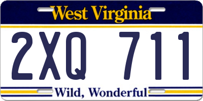 WV license plate 2XQ711