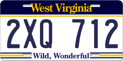 WV license plate 2XQ712