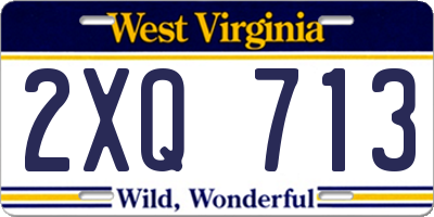WV license plate 2XQ713