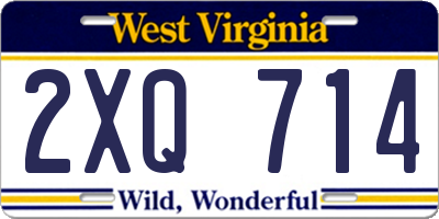 WV license plate 2XQ714