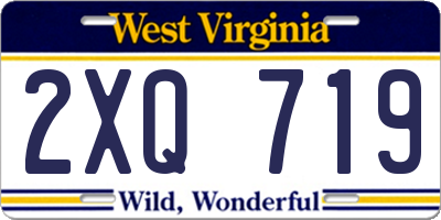 WV license plate 2XQ719