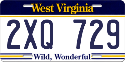 WV license plate 2XQ729