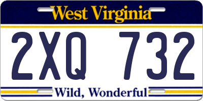WV license plate 2XQ732