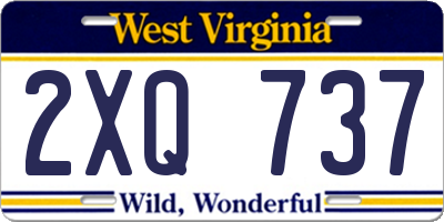 WV license plate 2XQ737