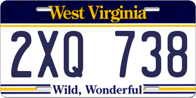 WV license plate 2XQ738