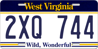 WV license plate 2XQ744
