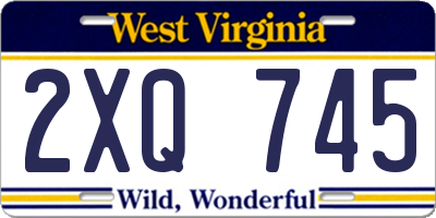 WV license plate 2XQ745