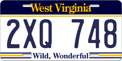 WV license plate 2XQ748
