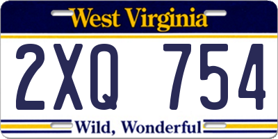 WV license plate 2XQ754