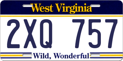 WV license plate 2XQ757