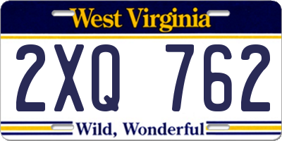 WV license plate 2XQ762