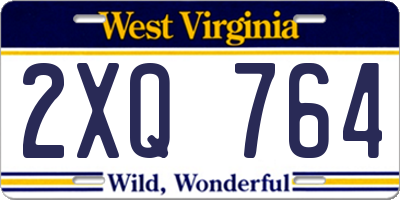 WV license plate 2XQ764