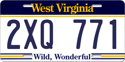 WV license plate 2XQ771