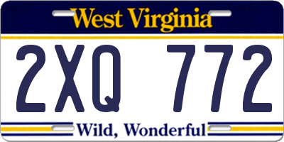 WV license plate 2XQ772