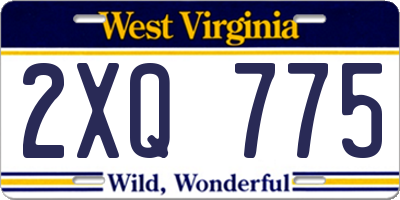 WV license plate 2XQ775