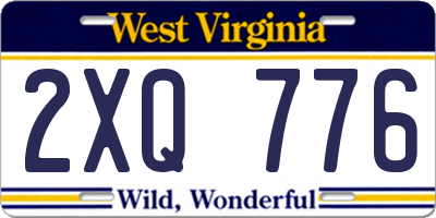 WV license plate 2XQ776