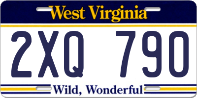 WV license plate 2XQ790