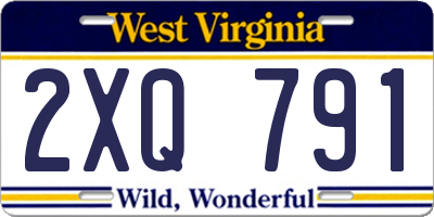 WV license plate 2XQ791