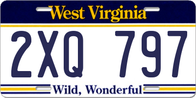 WV license plate 2XQ797