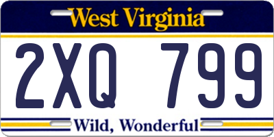 WV license plate 2XQ799