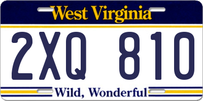 WV license plate 2XQ810