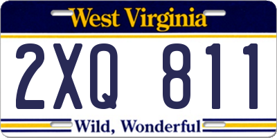 WV license plate 2XQ811