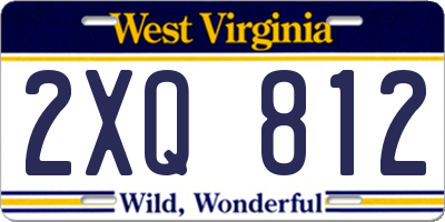 WV license plate 2XQ812