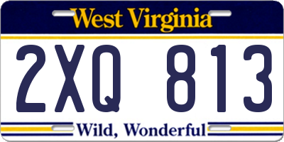 WV license plate 2XQ813