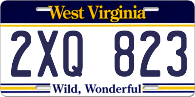 WV license plate 2XQ823