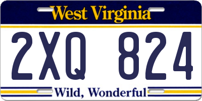 WV license plate 2XQ824