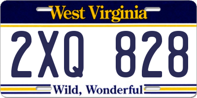 WV license plate 2XQ828