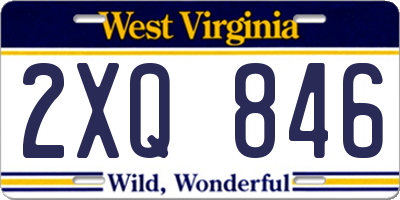 WV license plate 2XQ846