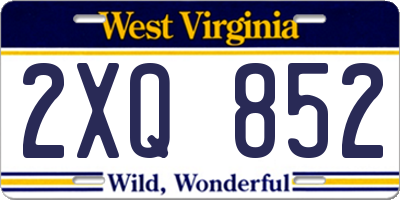WV license plate 2XQ852