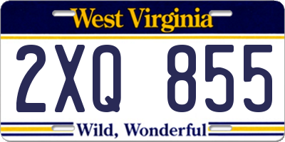 WV license plate 2XQ855