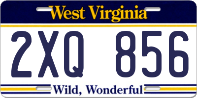 WV license plate 2XQ856