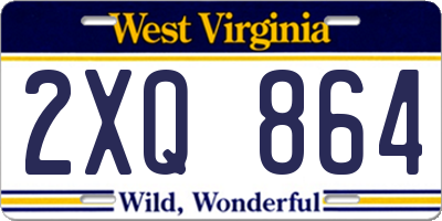 WV license plate 2XQ864