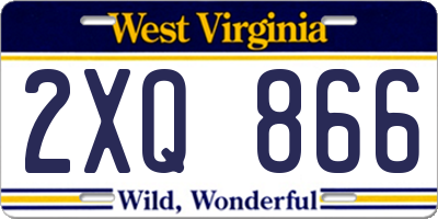 WV license plate 2XQ866