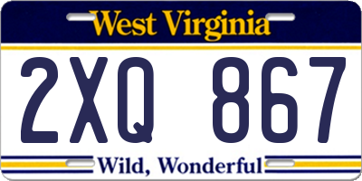 WV license plate 2XQ867
