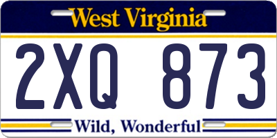 WV license plate 2XQ873