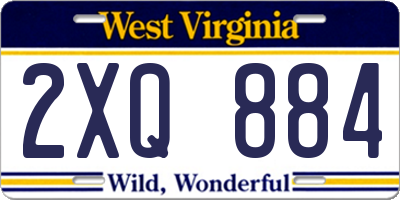 WV license plate 2XQ884