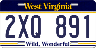 WV license plate 2XQ891